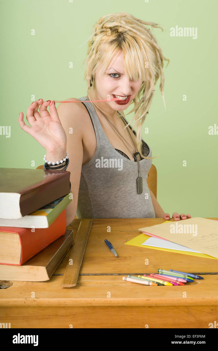 Teenage Student Chewing Gum Stock Photo 78139116 Alamy