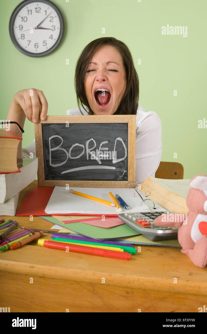 Bored adult student Stock Photo Alamy