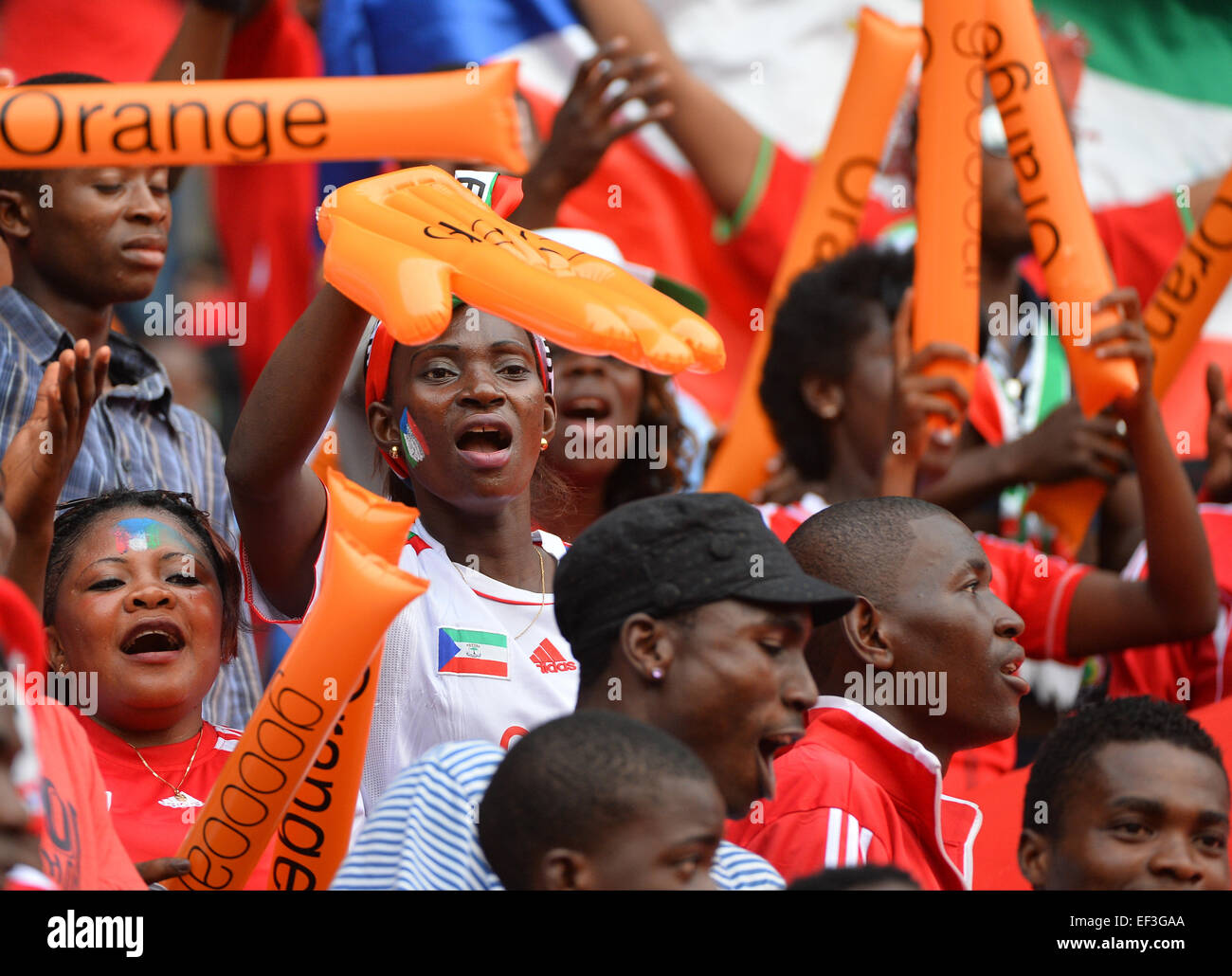 Equitorial Guinea. 25th Jan, 2015. 2015 African Cup of Nation football tournament. Equitorial Guinea versus Gabon. Supporters of Equatorial Guinea © Action Plus Sports/Alamy Live News Stock Photo