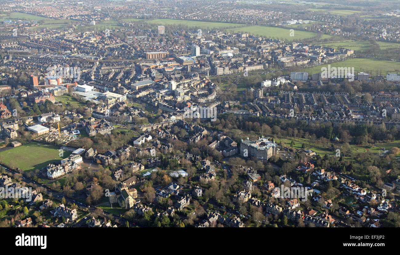 aerial view of the North Yorkshire town of Harrogate, UK Stock Photo
