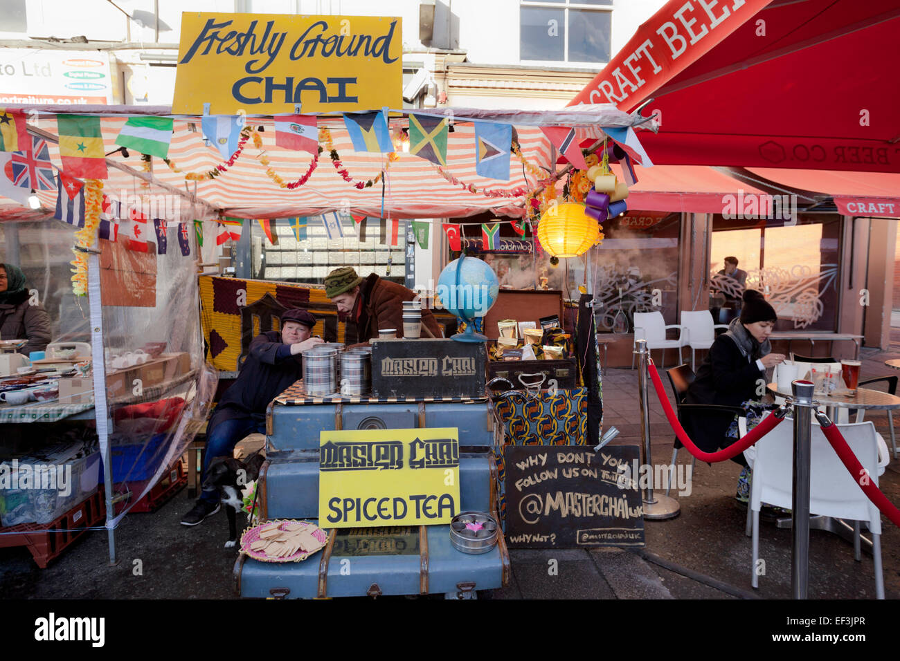 Tea Stall in Brixton Market London Stock Photo