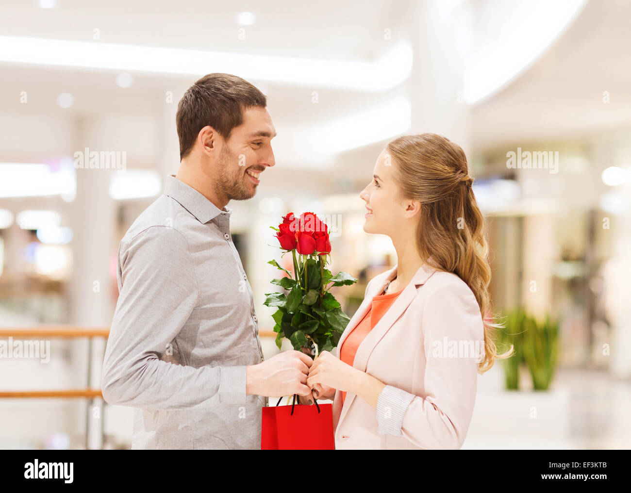 Man Giving Gift Card Beautiful Smiling Woman Home Stock Photo by  ©AndrewLozovyi 326222028