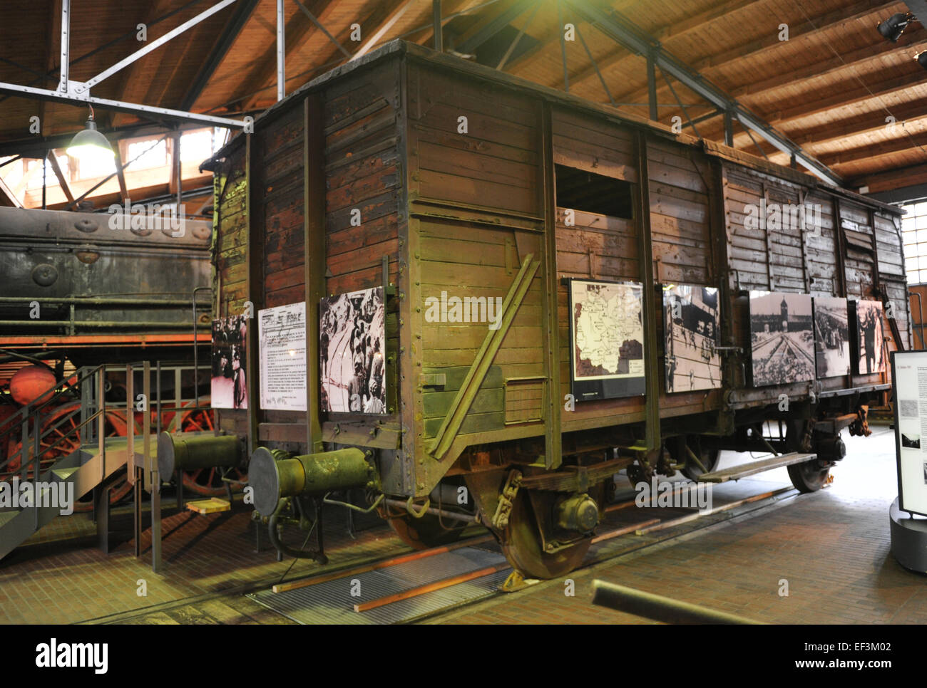 Nazism. Deportation of the Jews.1941-1945. Wagon of death trains.  Deutches Technikmuseum. Berlin. Germany. Stock Photo