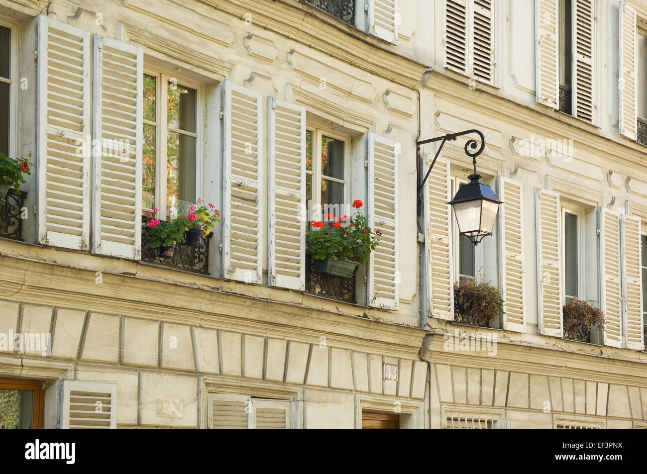 Typically Parisian apartments in Montmartre, Paris, France. Stock Photo