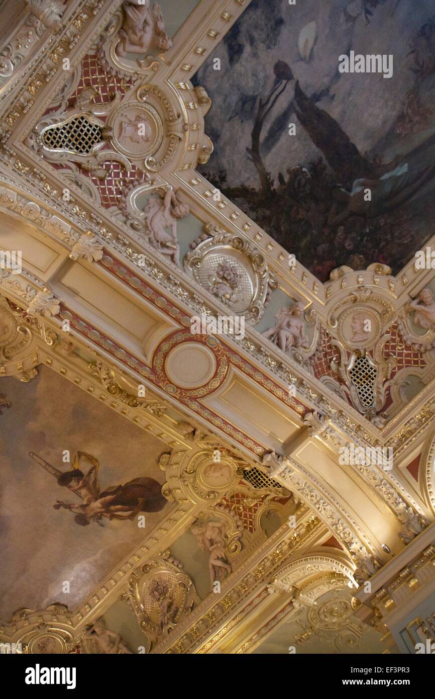 The lavish interior of the New York Cafe, Budapest Stock Photo