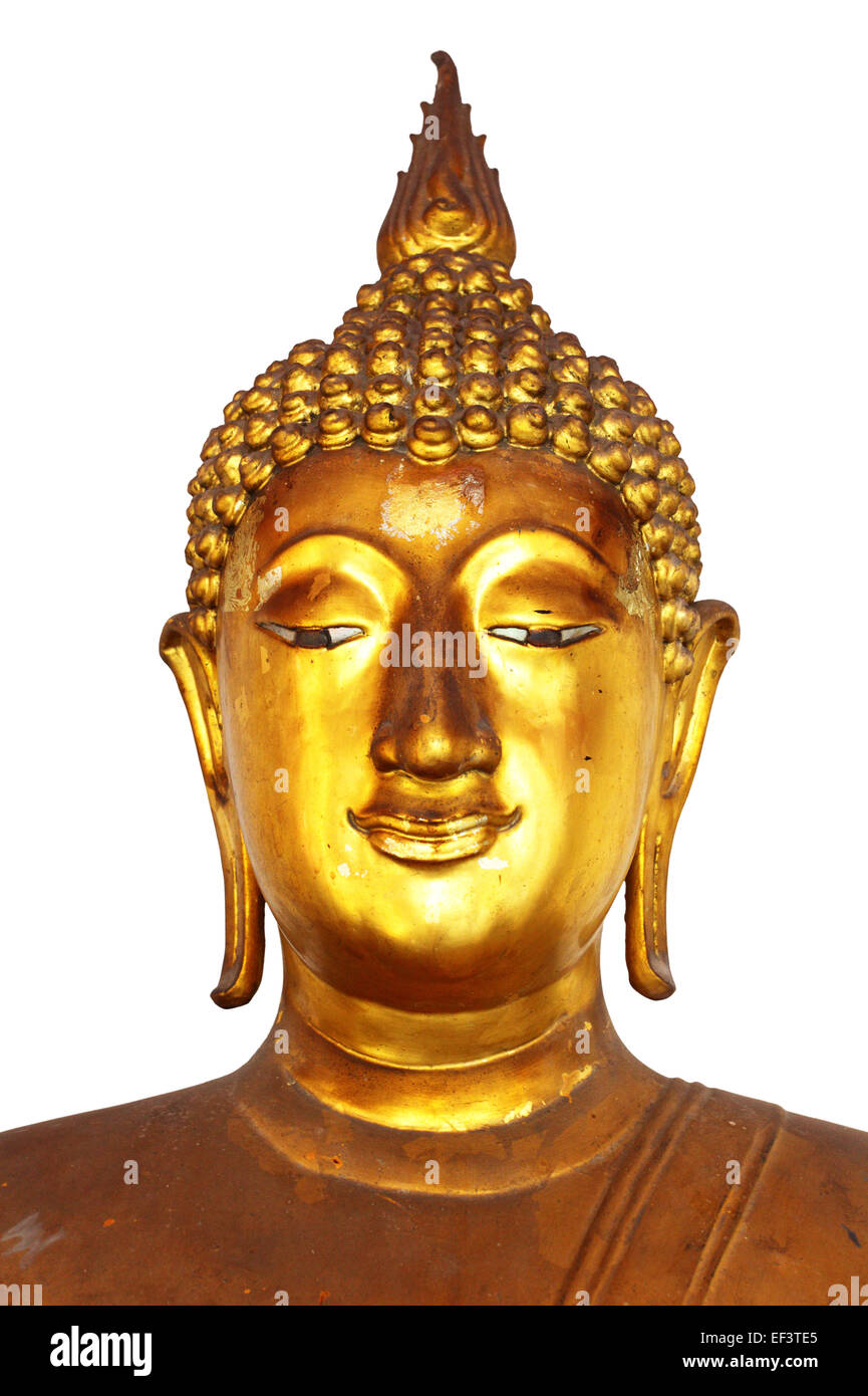 The Buddha of gold isolated over white background Stock Photo - Alamy