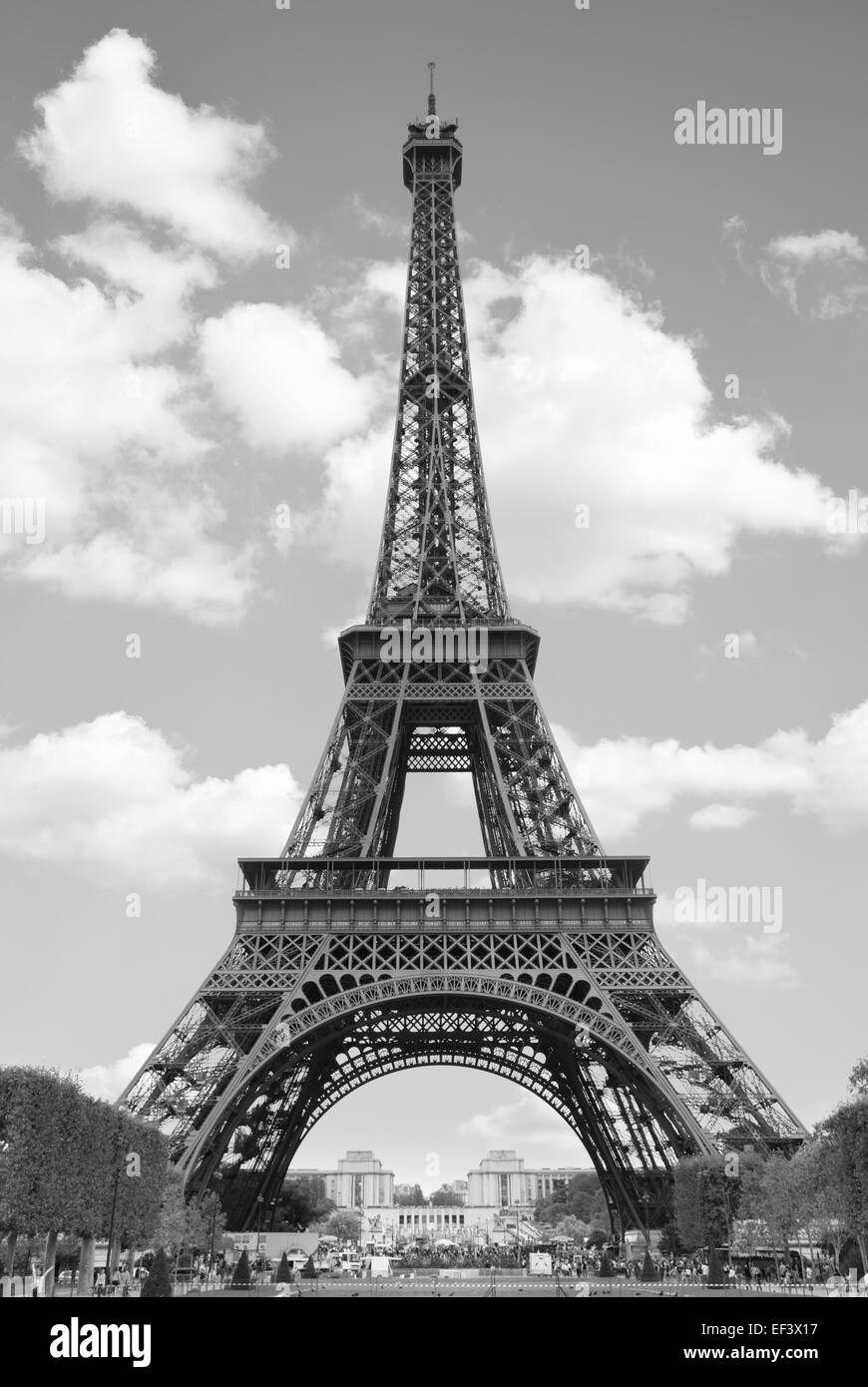 Eiffel tower, Paris. Black and white image Stock Photo