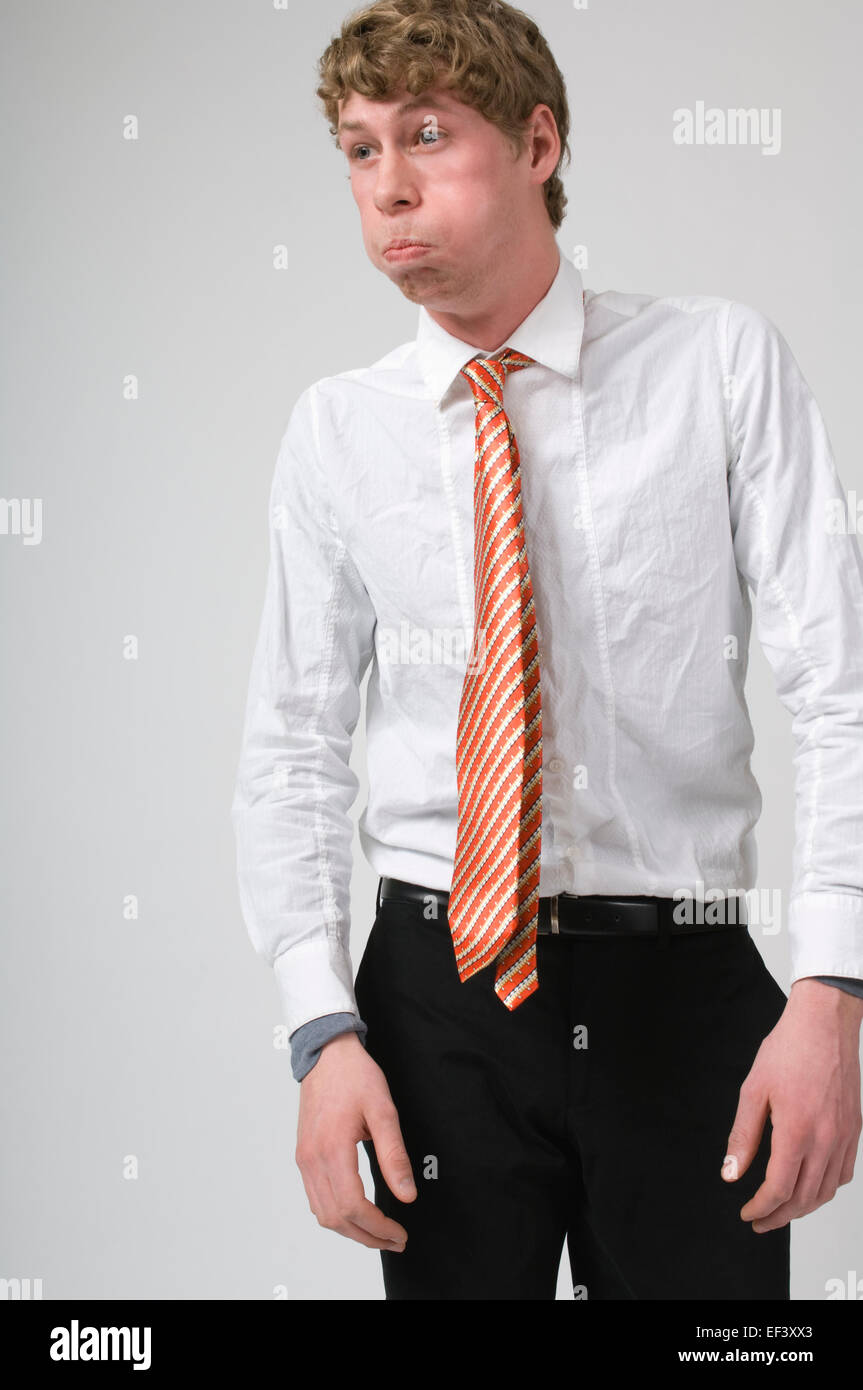 Man holding his breath Stock Photo Alamy