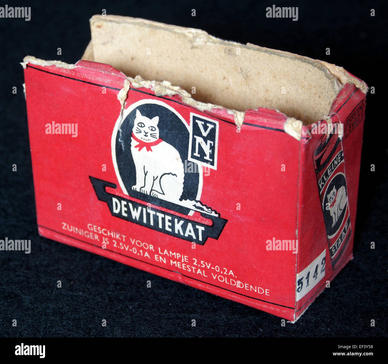 De Witte Kat, leeg doosje, foto 1 Stock Photo