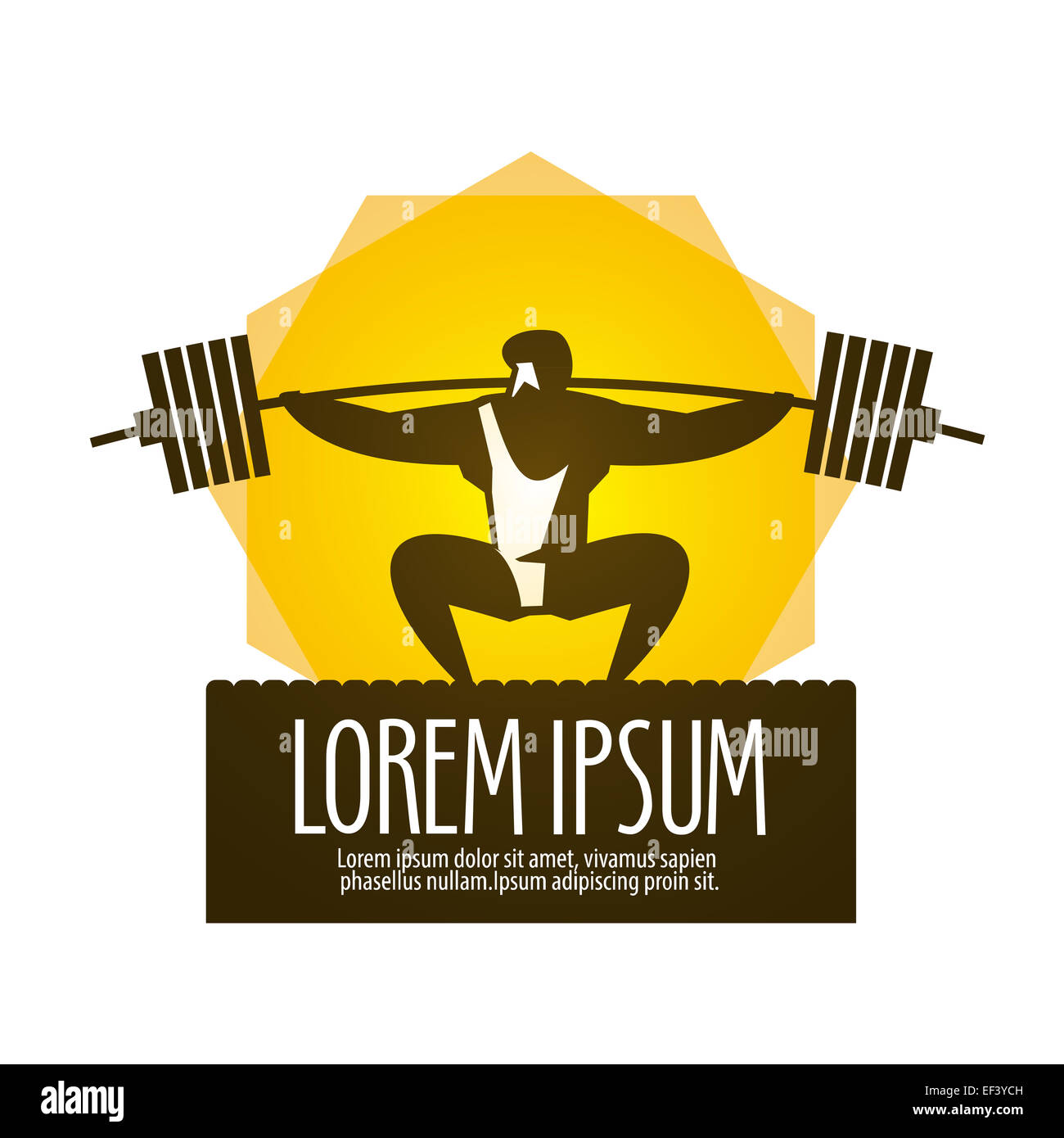Weight lifter vector logo design template. gym or sports icon. Stock Photo