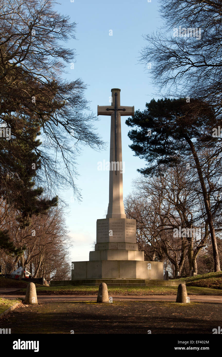 WWI memorial cross, Witton Cemetery, Birmingham, UK Stock Photo
