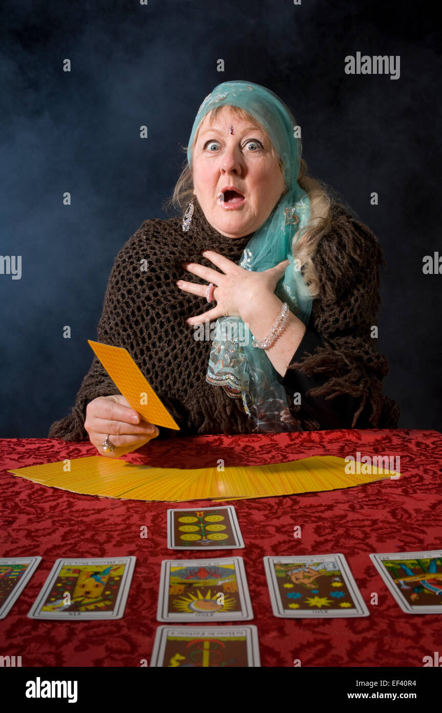 Tarot card reader Stock Photo