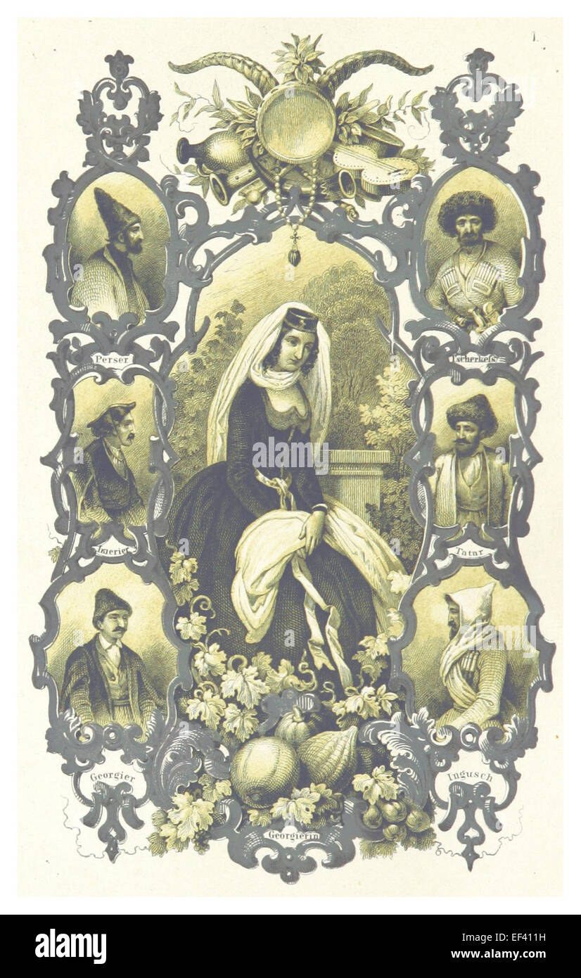 BODENSTEDT(1848) p008 (1) Volksgruppen des Kaukasus Stock Photo