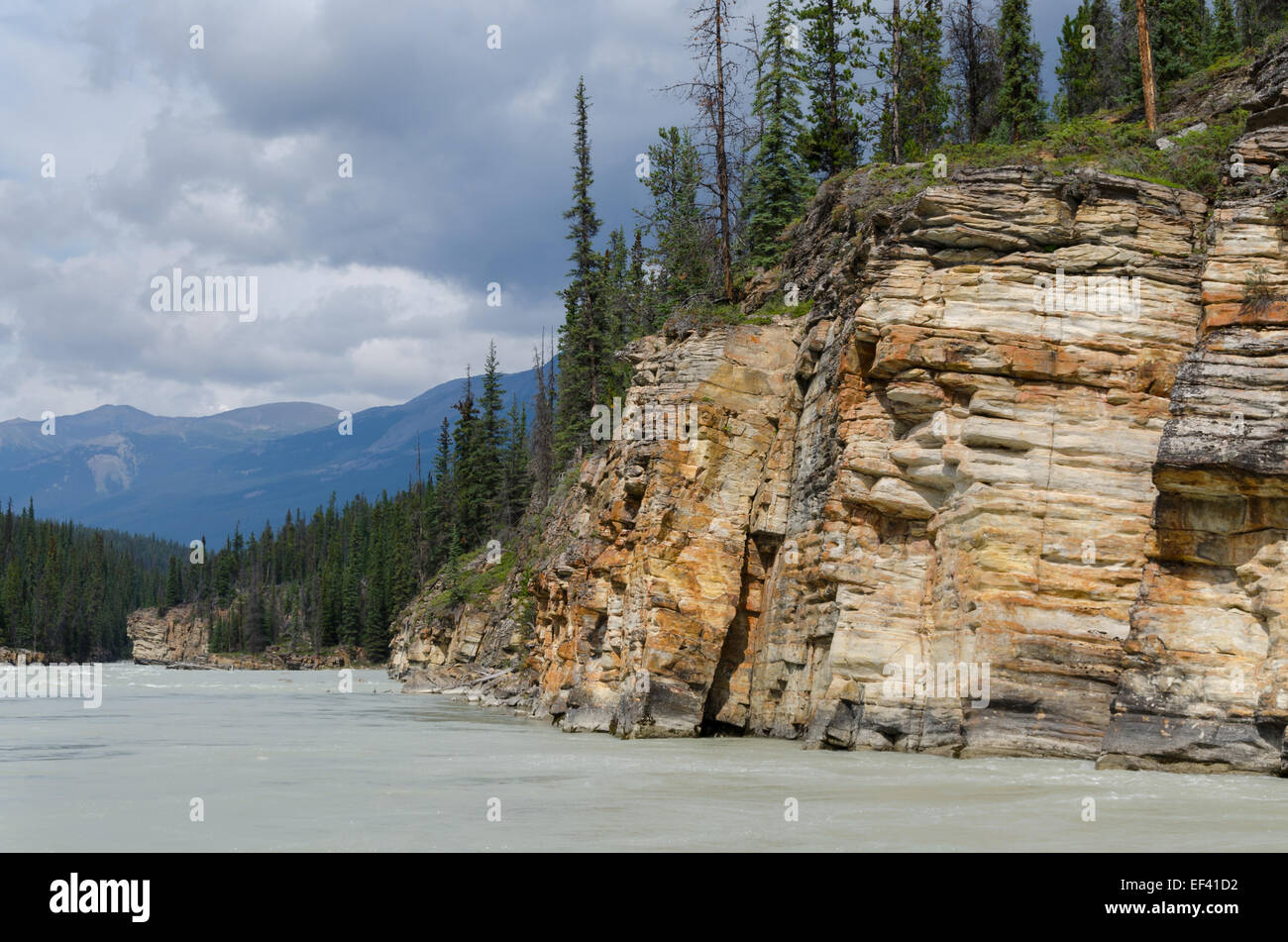 Athabasca River Parkway on Canada Stock Photo