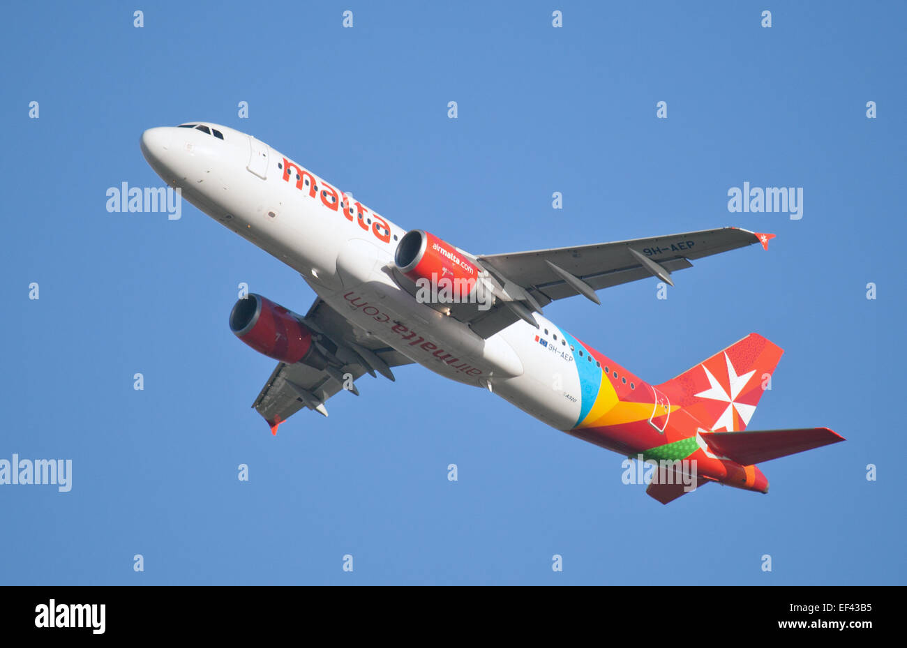 Air Malta Airbus a320 9HAEP departing LondonHeathrow Airport LHR