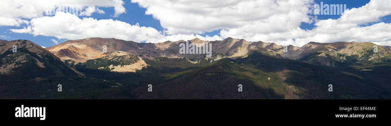 Panoramic landscape of Rocky Mountain National Park in Colorado Stock Photo