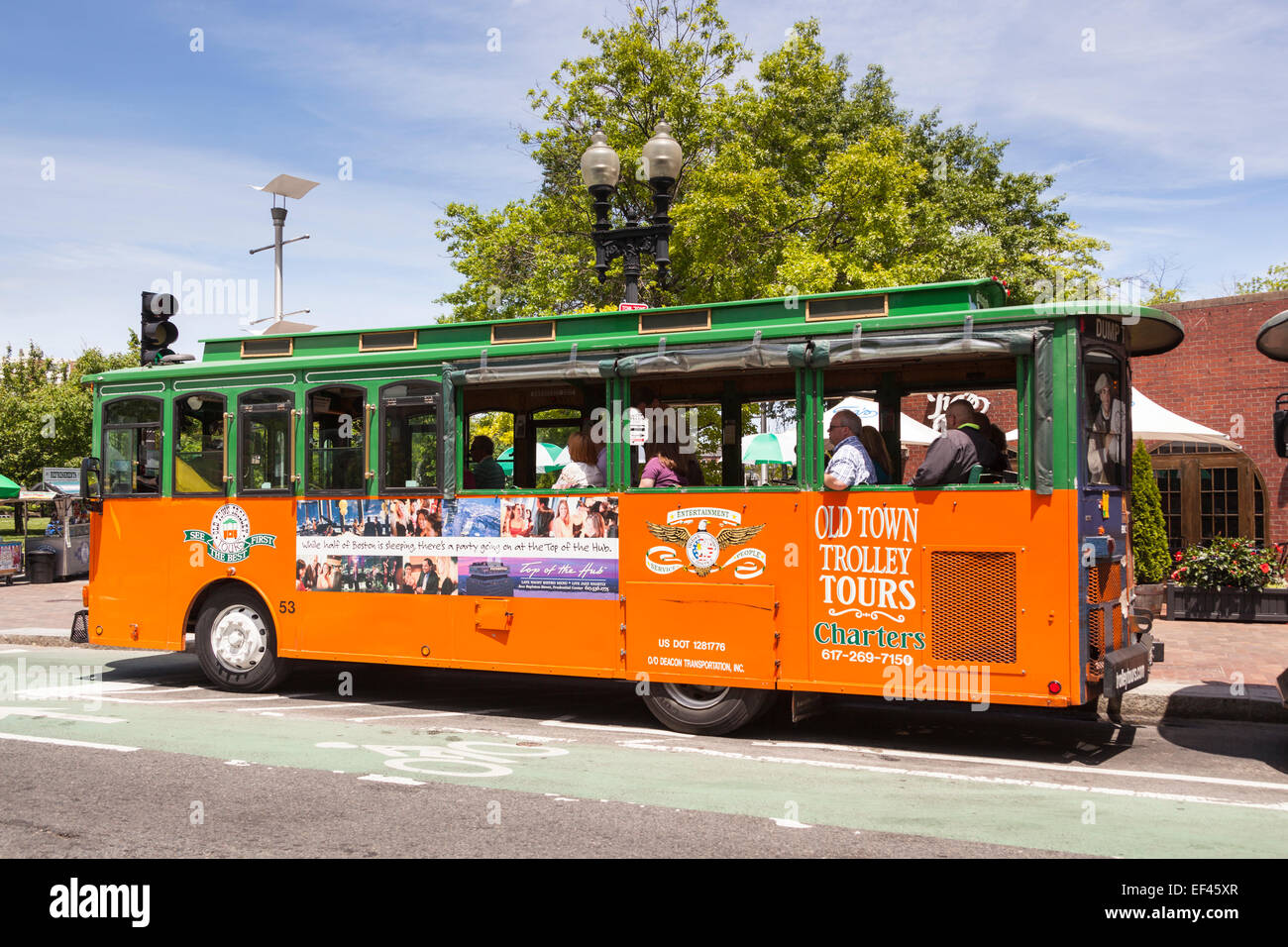 Old Town Trolley Tours city sightseeing bus, Boston, Massachusetts, USA Stock Photo
