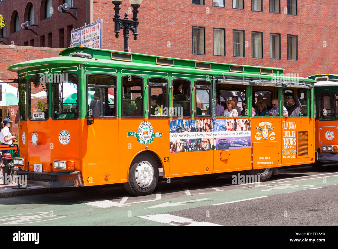 Old Town Trolley Tours city sightseeing bus, Boston, Massachusetts, USA Stock Photo