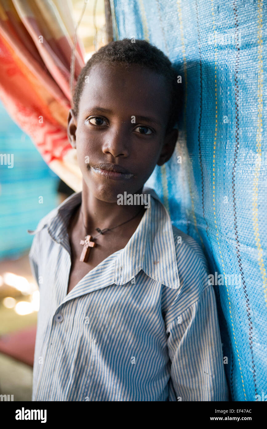 Young Ethiopian boy living in Danakil Depression, Ethiopia, Africa