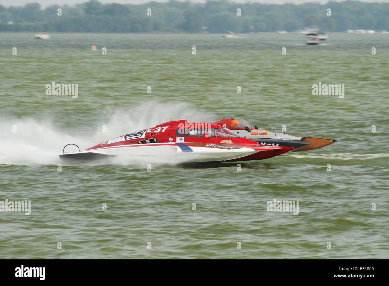 Boat E37 and E75. Class E, 5 Liter Hydroplane. Boat Racing. American