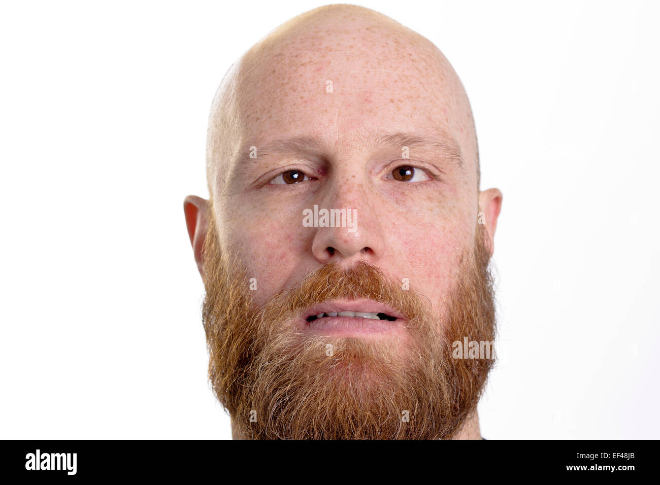 silly funny man isolated on white background Stock Photo