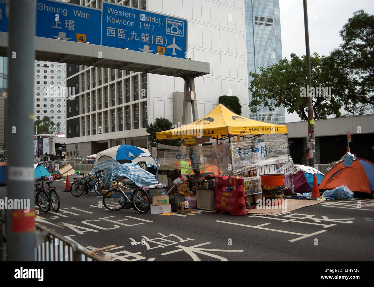 Aftermath of the clearing of the "Occupy Hong Kong" site on Harcourt