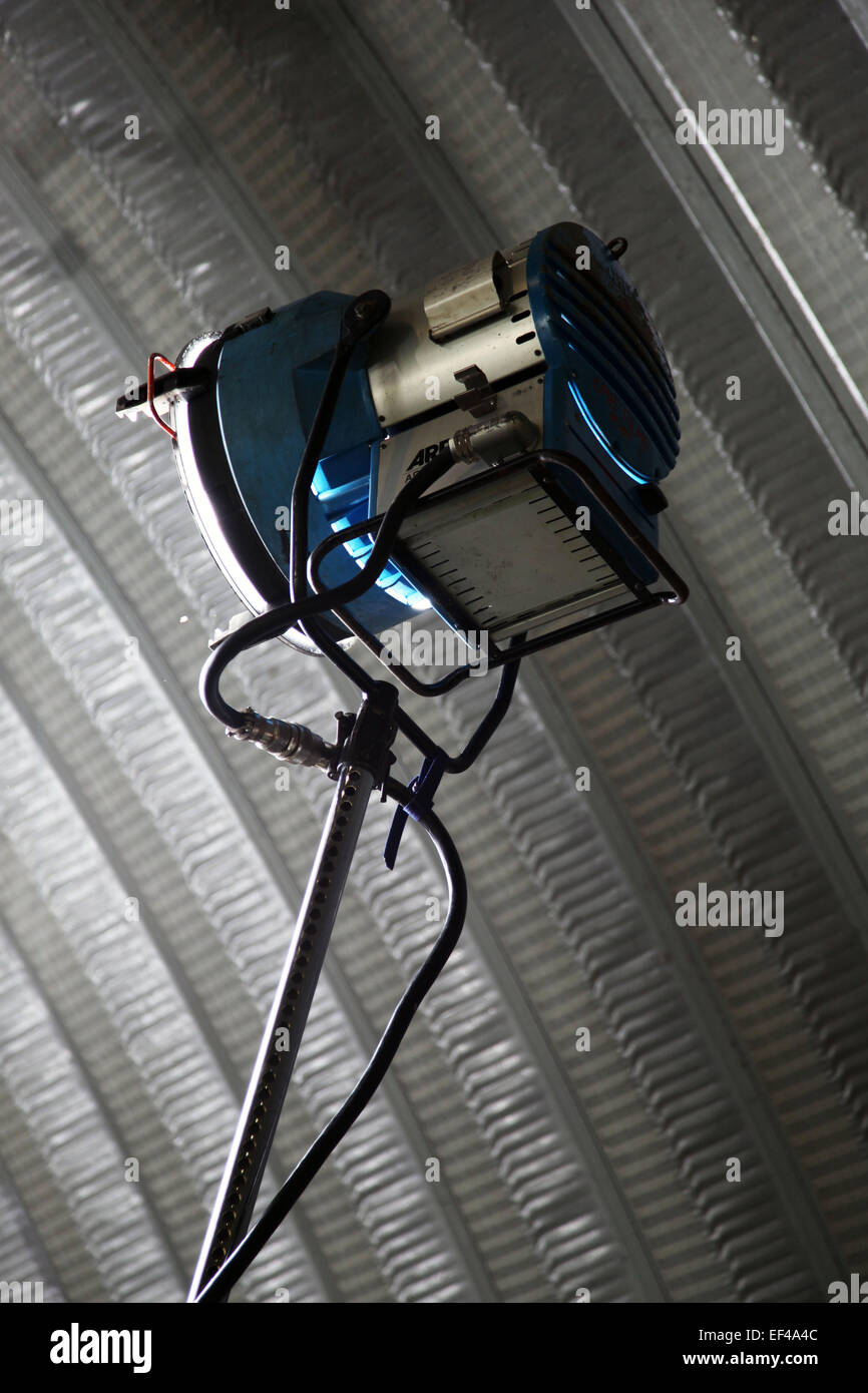 Professional Projector light from a film studio. The light is on. Stock Photo