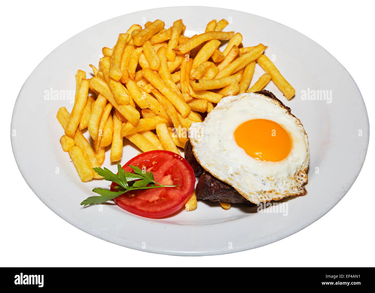 Steak egg and chips at cafe, Idrija, Slovenia Stock Photo Alamy