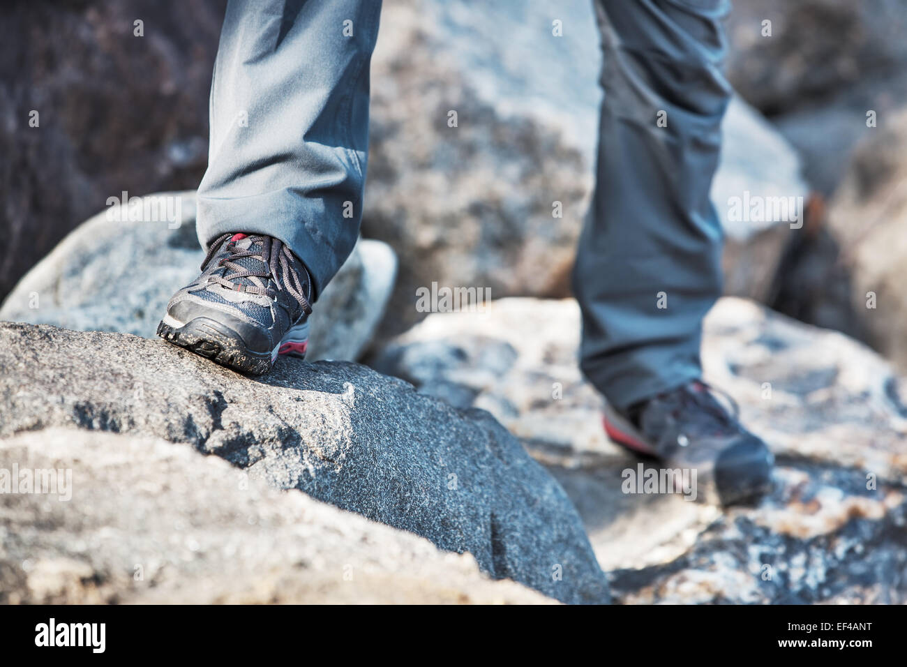 Close up walking boots and woman leg hi-res stock photography and ...