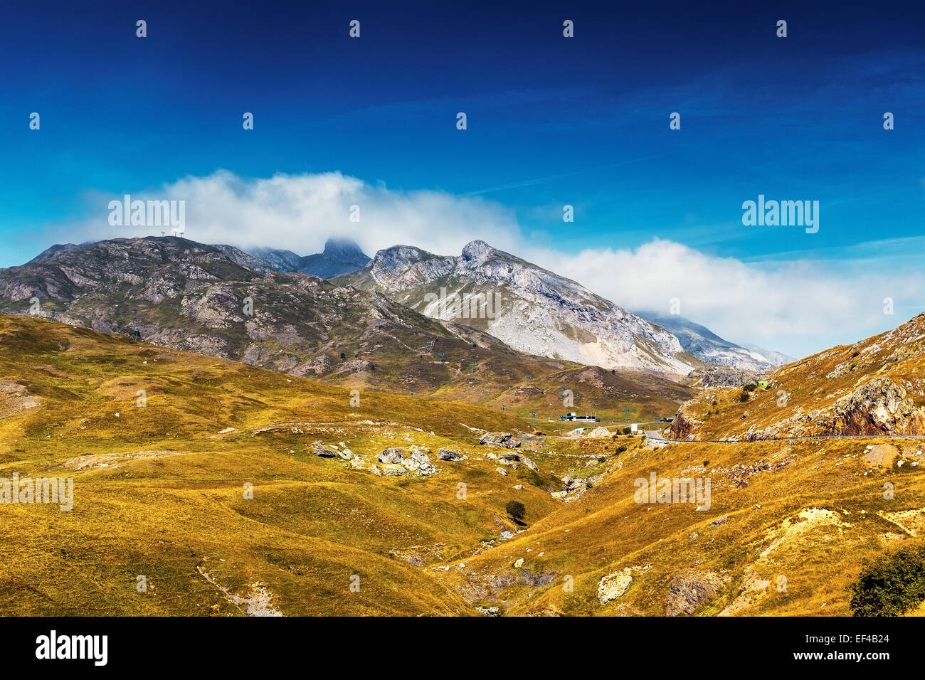 High mountains in Europe at autumn season. Stock Photo