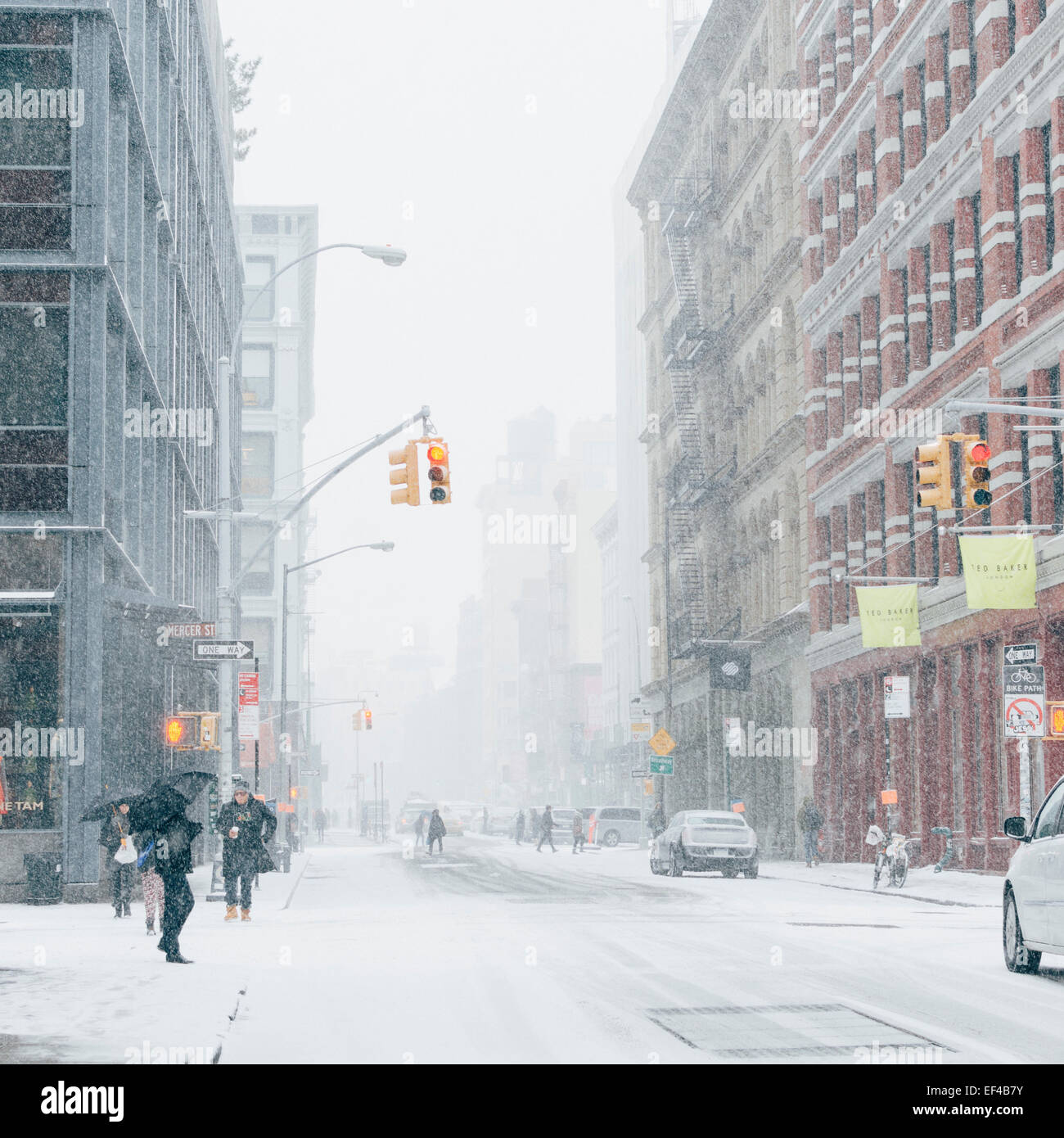 Crowed Soho street New York USA 26th January 2015