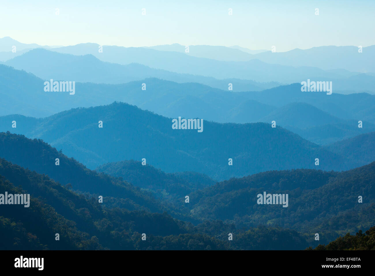 Mountain landscape in Northern Thailand Stock Photo