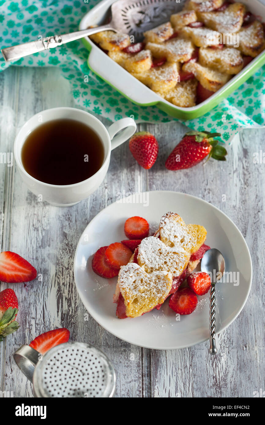 Baked French Toast with strawberry Stock Photo Alamy