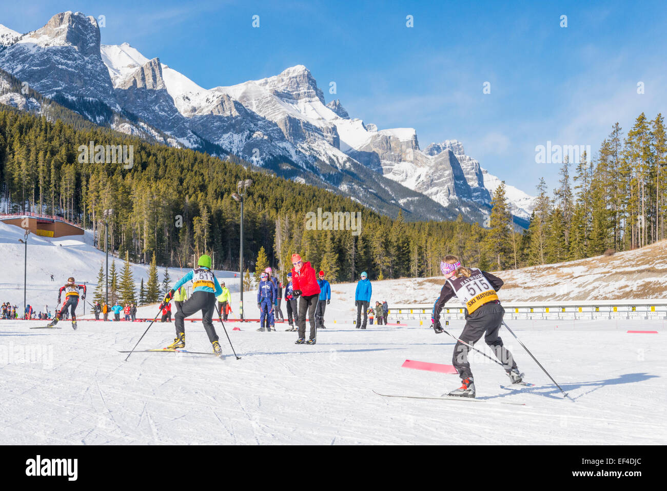 Ski race at Canmore Nordic Centre Provincial Park, Canmore, Alberta