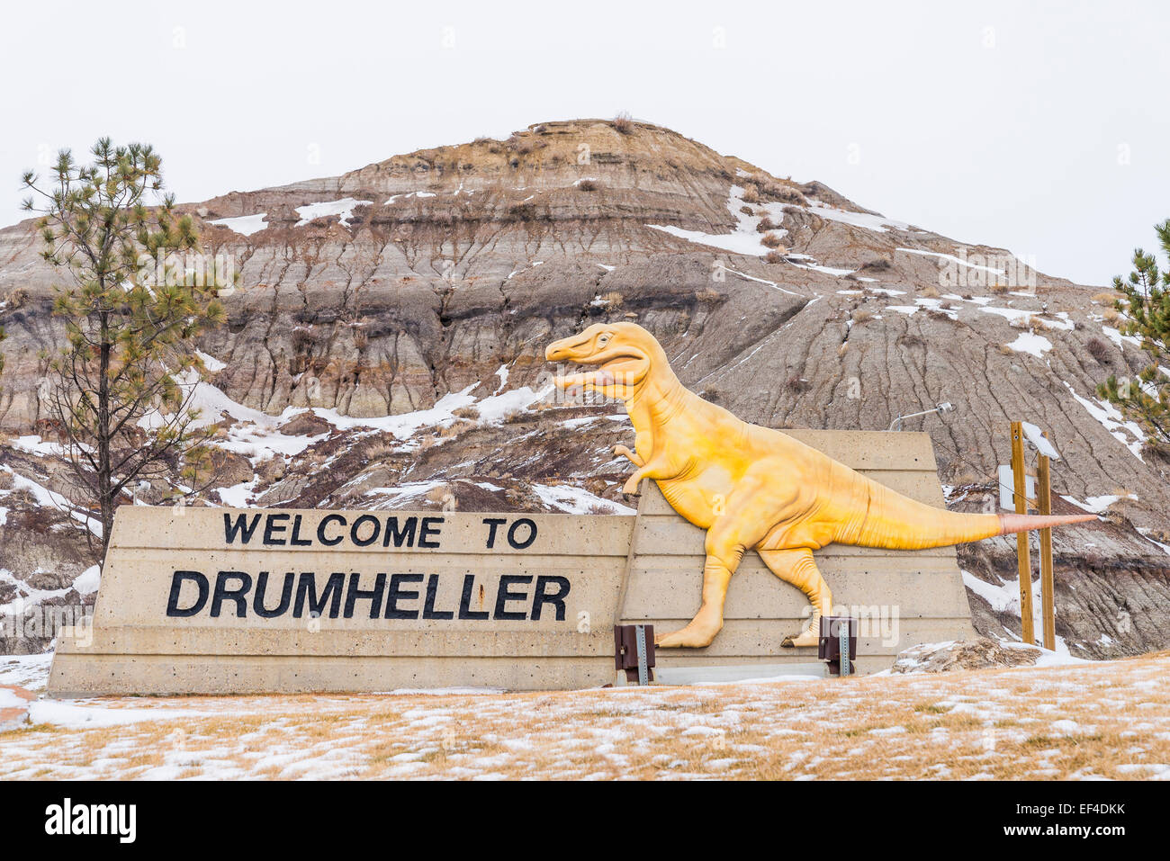 Welcome to Drumheller sign, Drumheller, Alberta, Canada Stock Photo - Alamy