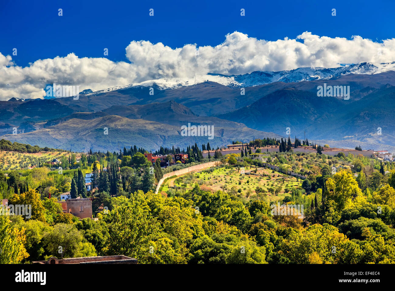Alhambra Farm Mountains Granada Andalusia Spain Stock Photo