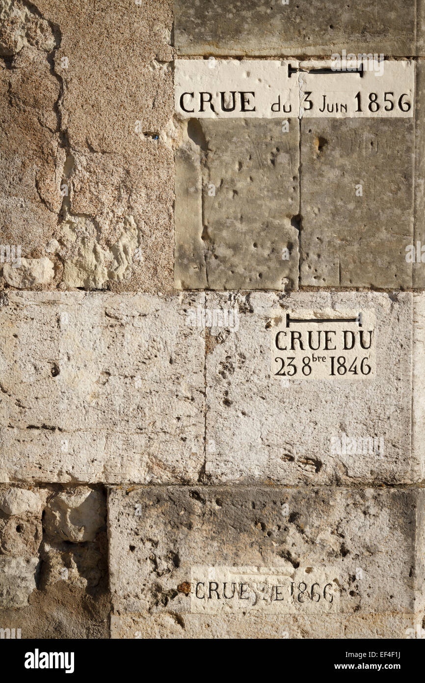 Historic Flood Levels, Amboise, Indre et Loire, France Stock Photo Alamy