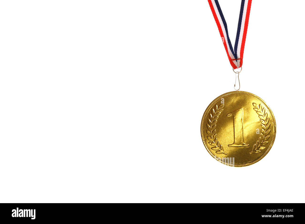 golden medal first place champion isolated Stock Photo