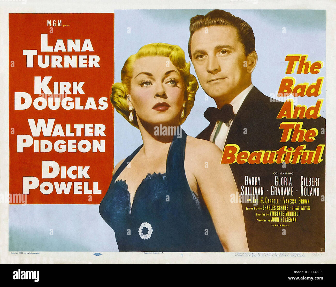 The Bad and the Beautifull - Lana Turner ; Kirk Douglas - Movie Poster Stock Photo