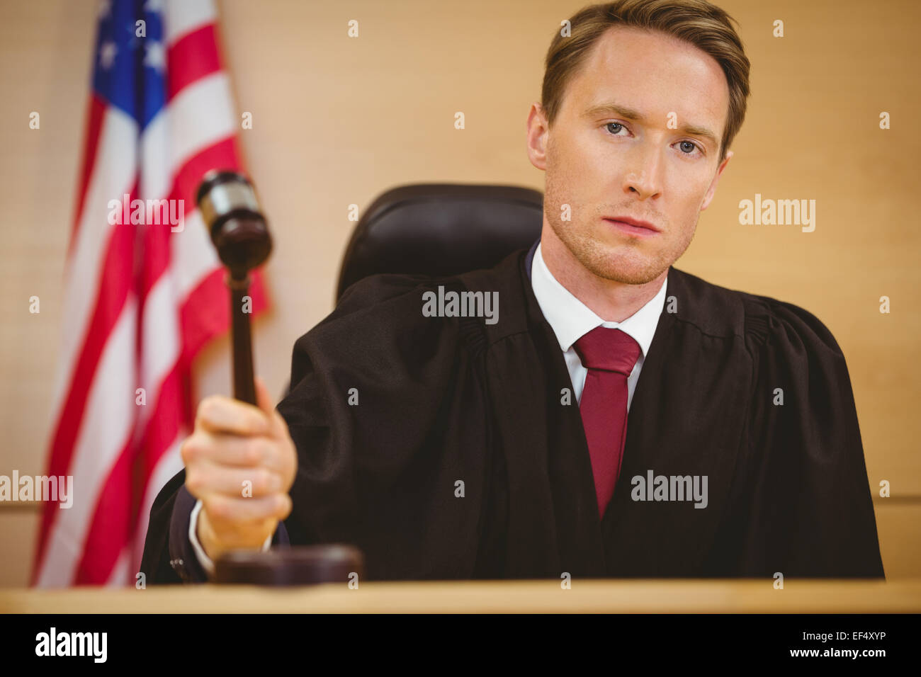 Judge bang gavel on sounding hires stock photography and images Alamy