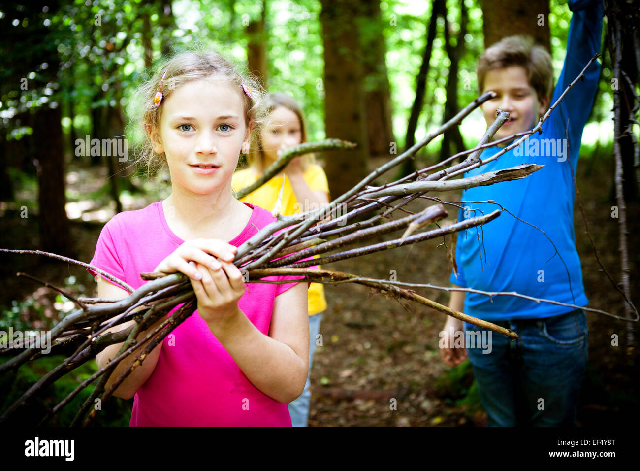 Children Carrying Wood In Forest High Resolution Stock Photography and ...