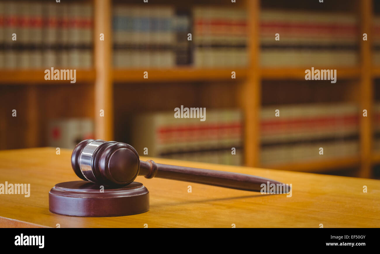 Gavel resting on sound block Stock Photo Alamy