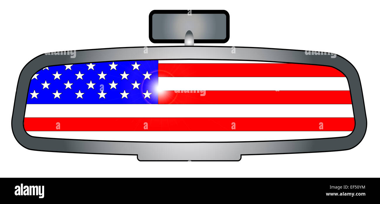 A vehicle rear view mirror with the flag of the United States of America Stock Photo Alamy