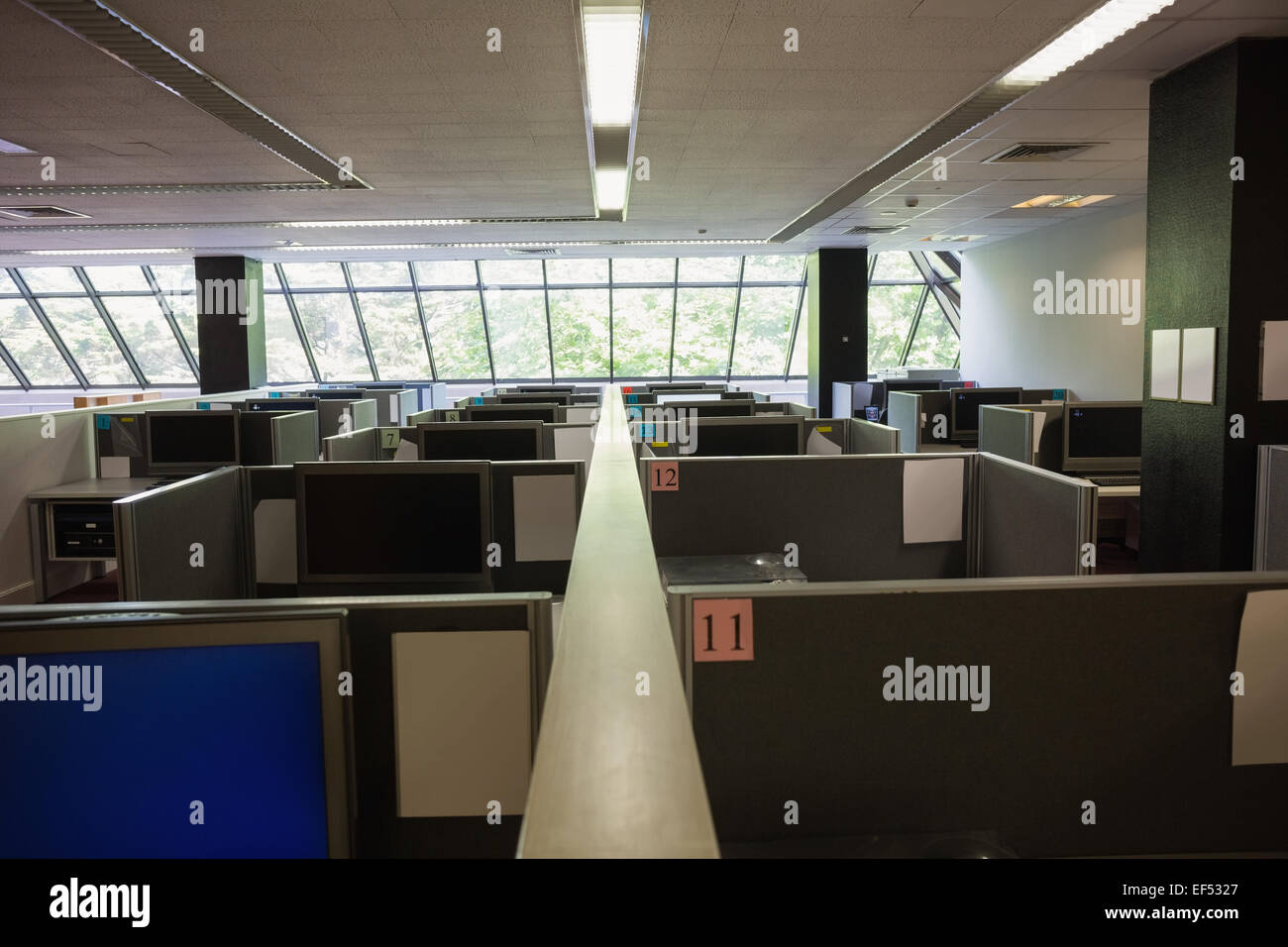 Empty office with separate units Stock Photo