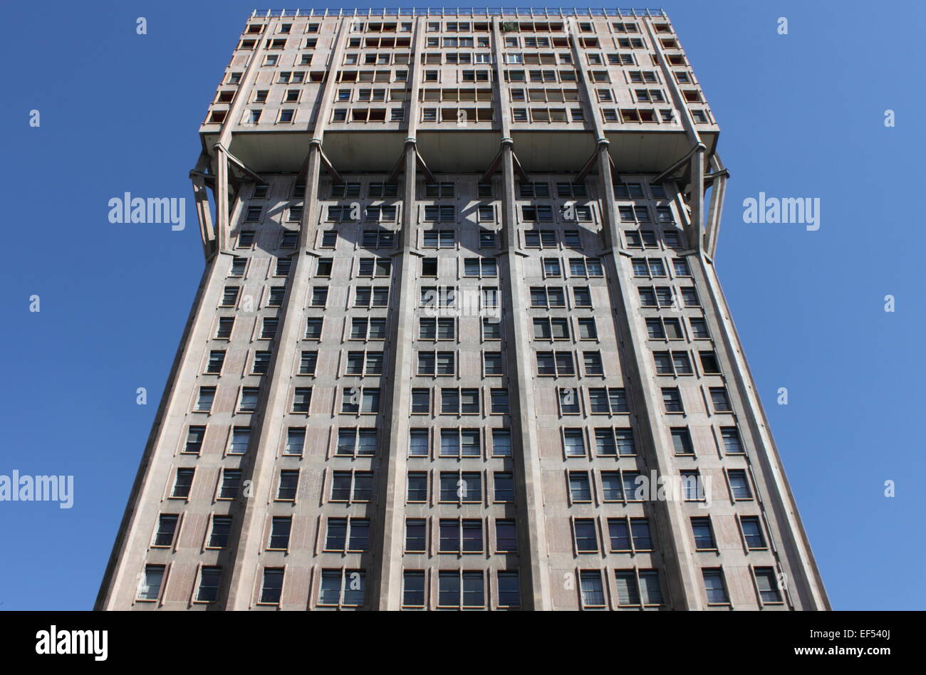 Velasca Tower, modern landmark building in Milan, Italy Stock Photo