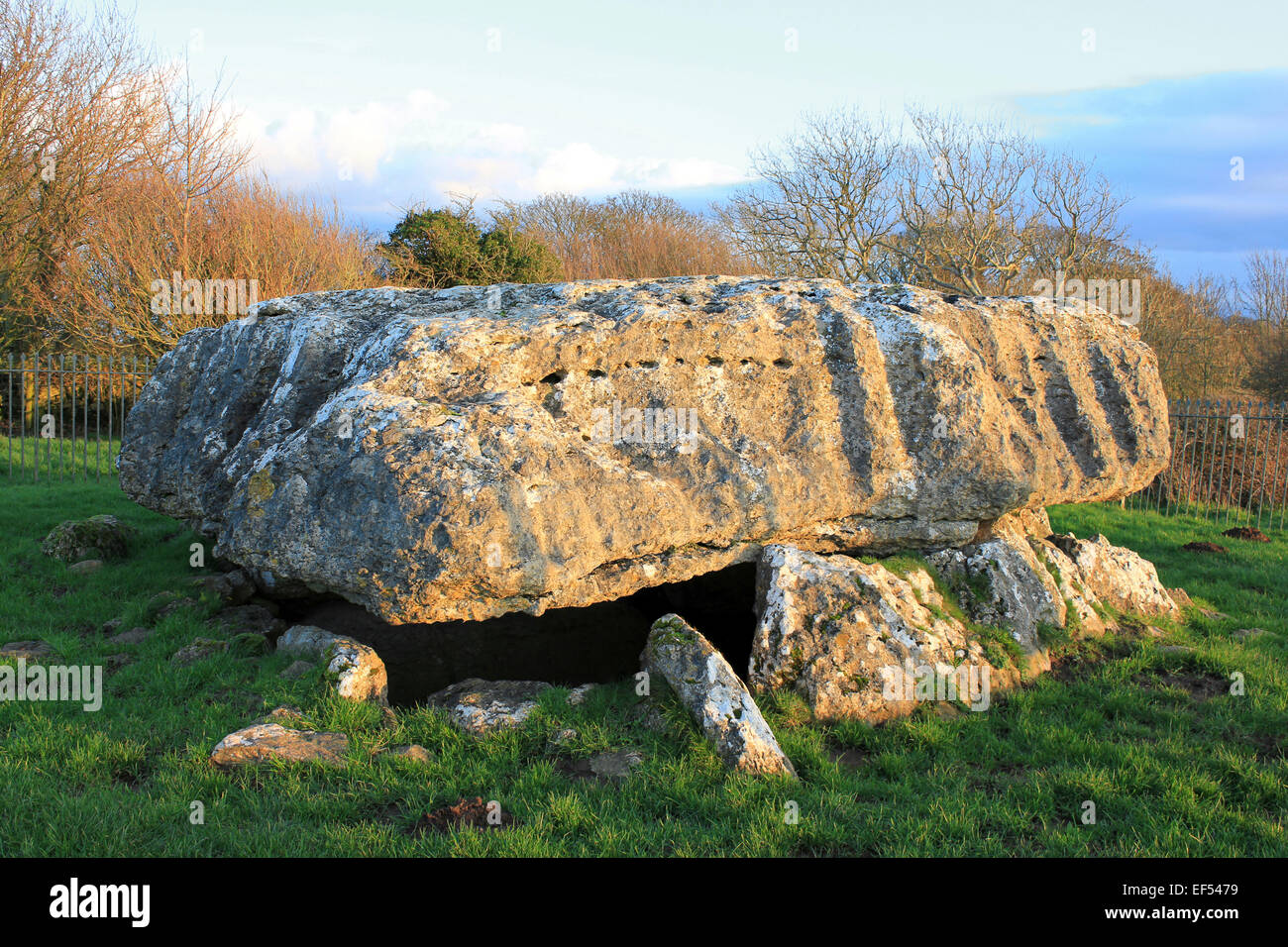 Din Lligwy Neolithic Burial Chamber, Anglesey Stock Photo