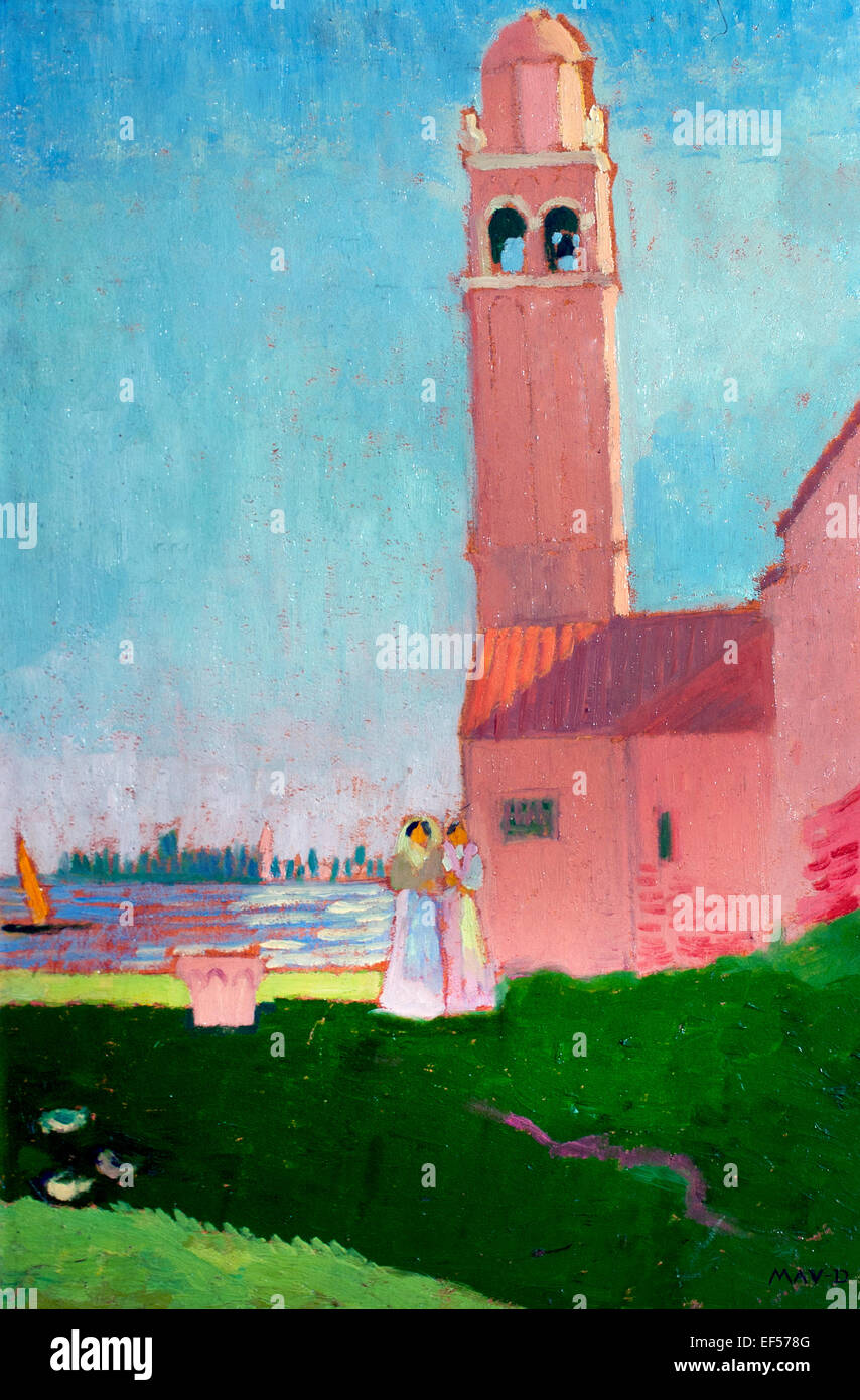 Eglise sur la Lagune - Church on the Lagoon 1907  Maurice Denis 1870-1943 France French ( Vatican Collection of Modern Religious Art Rome Italy ) Stock Photo
