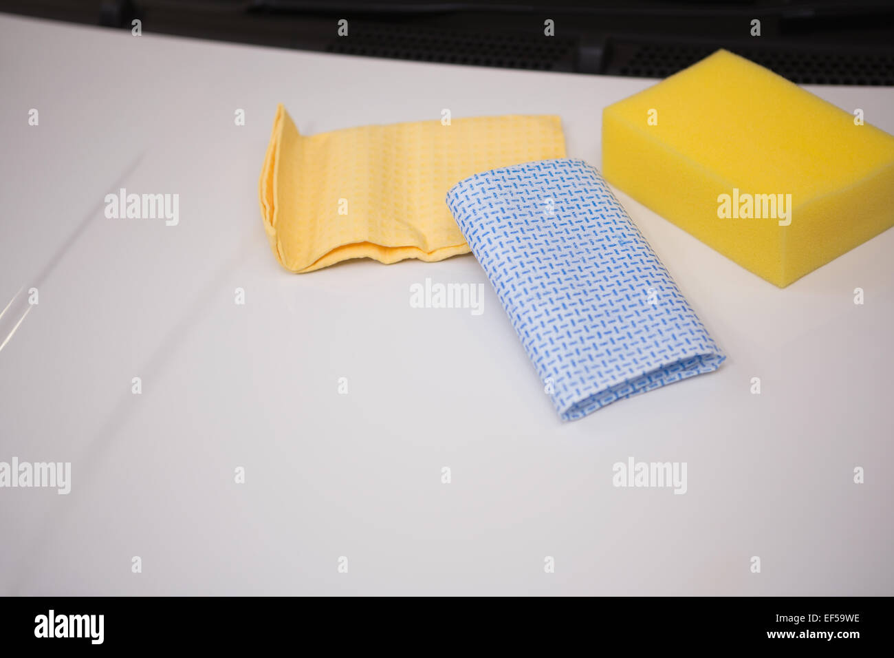 sponge-and-rag-on-a-car-stock-photo-alamy