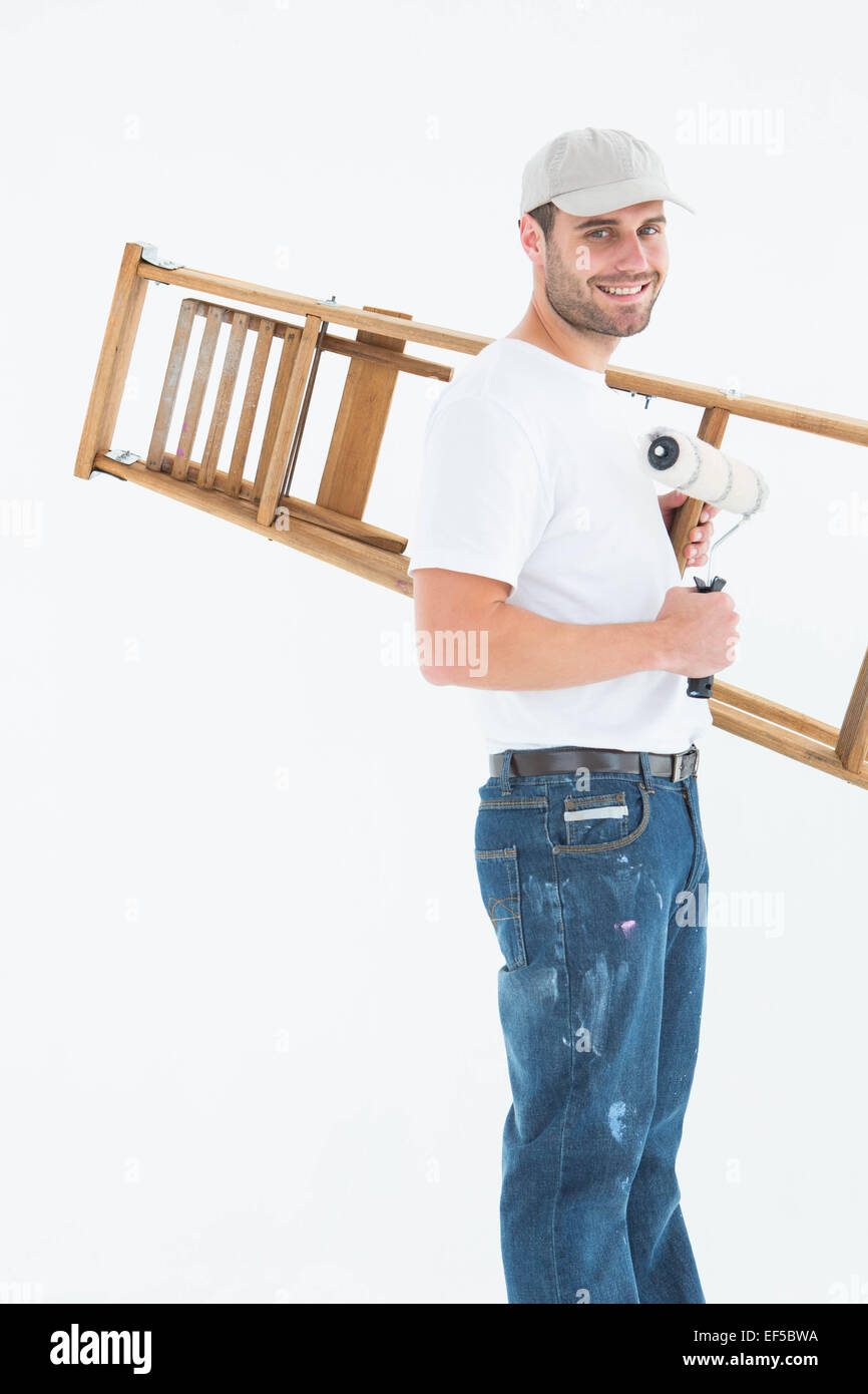 Man on step ladder hi-res stock photography and images - Alamy