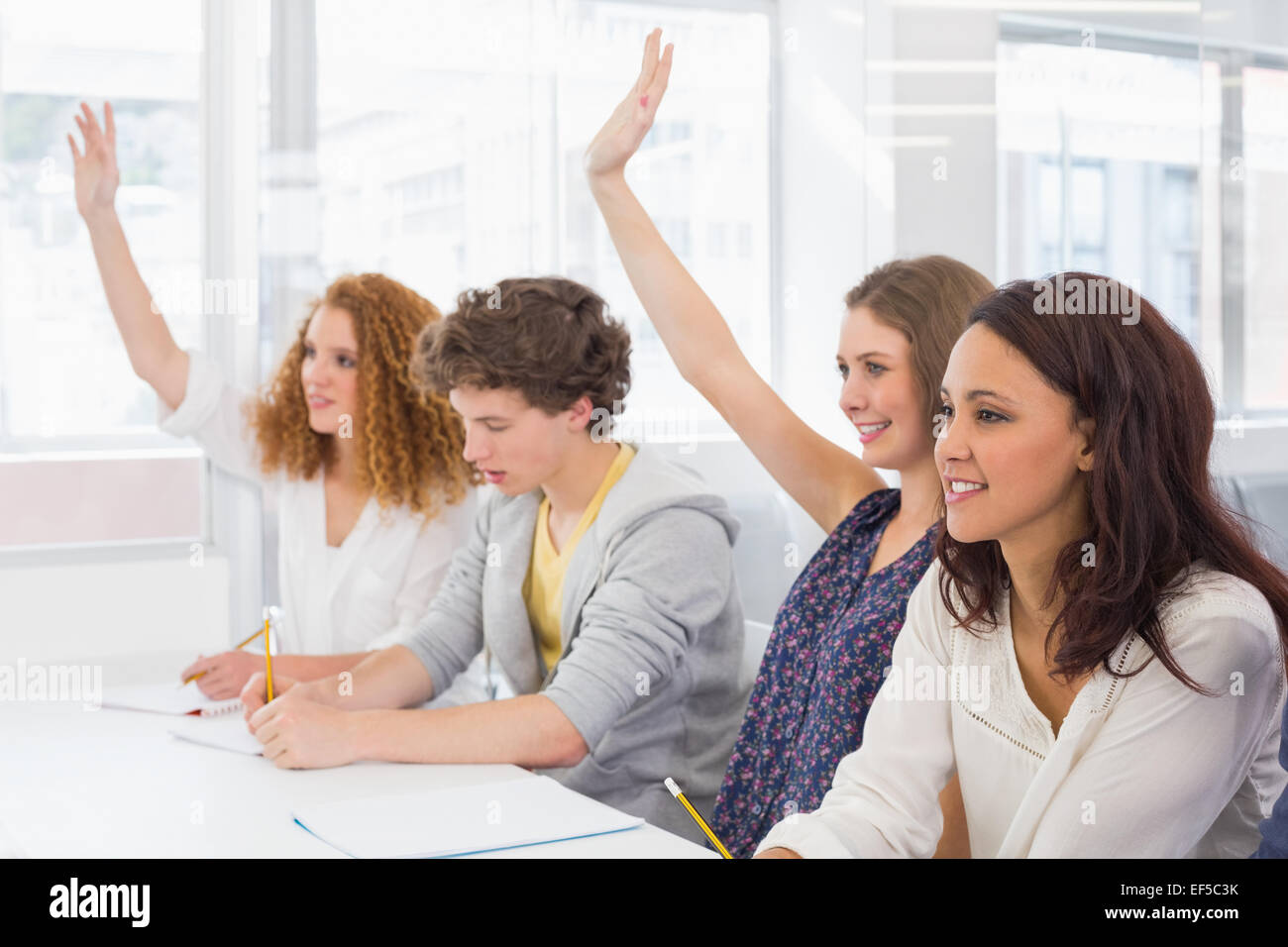 Fashion students being attentive in class Stock Photo - Alamy